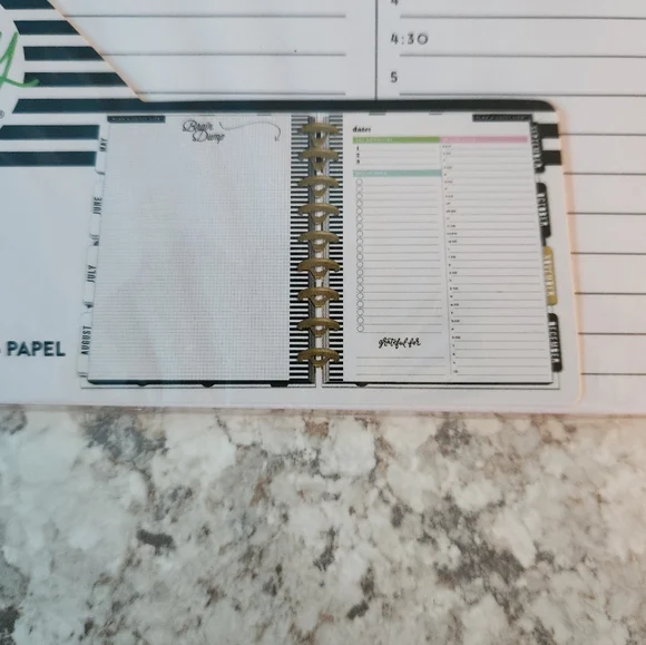 The Happy Planner Striped Daily Task Pad - Black, White, Pink, Green - Picture 3 of 4